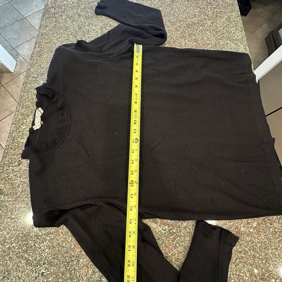 Vintage Valentino Miss V Wool Ruched Turtleneck Sweater in Black Size 48  Blend - Picture 4 of 10